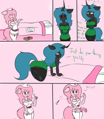 Unespected Checkup and Shower Time with fluffle puff and queen chrysalis comic porn sex 2