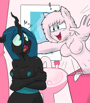 Unespected Checkup and Shower Time with fluffle puff and queen chrysalis comic porn sex 9