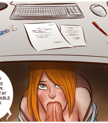 Wife Under Desk comic porn sex 1