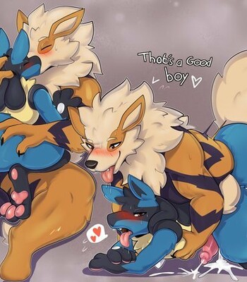Growlithe x Lucario comic porn sex 5