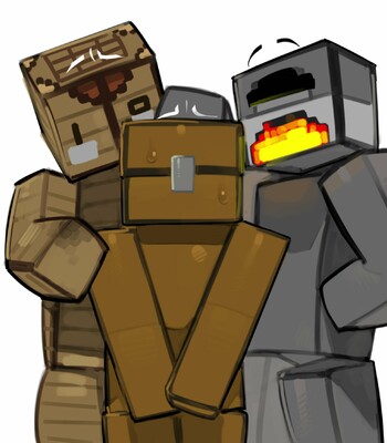 Minecraft Crafting Table x Chest x Furnace comic porn thumbnail 001