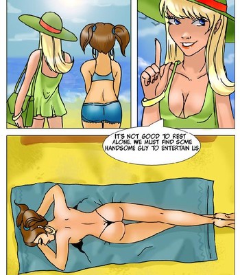 2 Girls On The Beach – 1 Lucky Guy comic porn sex 2