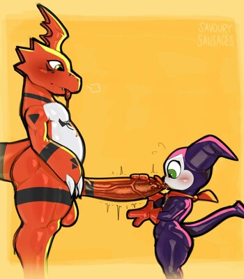 Guilmon x Impmon comic porn sex 1