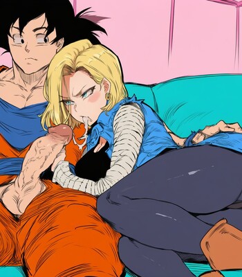 Goku visits Android 18 comic porn sex 4
